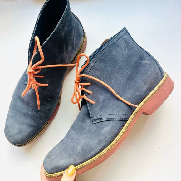 MENS COLE HAAN Navy Blue Suede Leather Chukka Ankle Boots Lace Up Shoes 8.5 main image 12